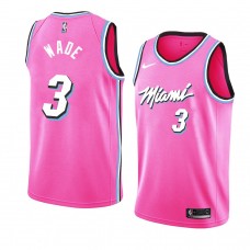 2018-19 Pink Men's Miami Heat #3 Dwyane Wade Nike Earned Edition Jersey